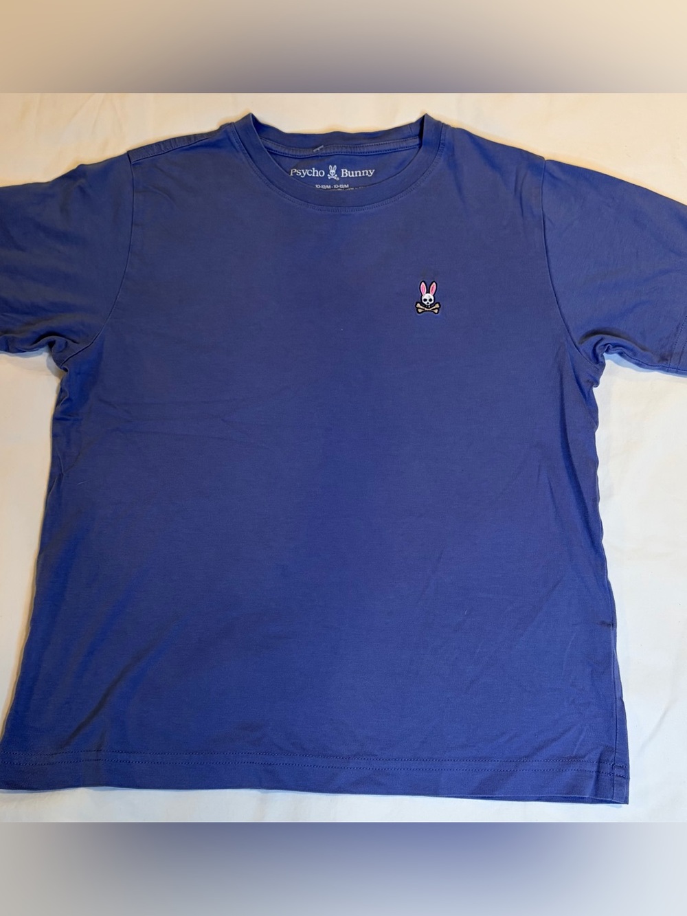 Psycho Bunny Boys Blue Logo T-Shirt Size 10–12 M Pima Cotton EUC